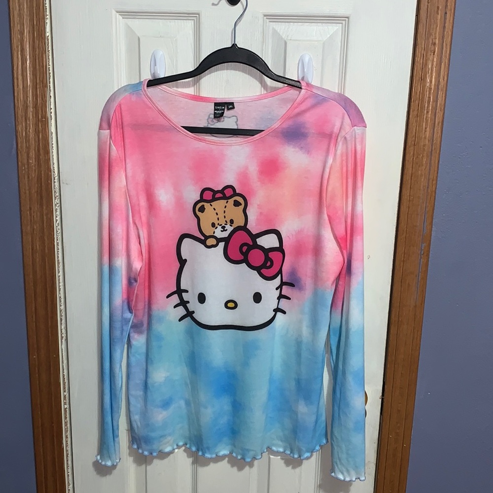 Hello Kitty long sleeve tie-dye T- shirt
